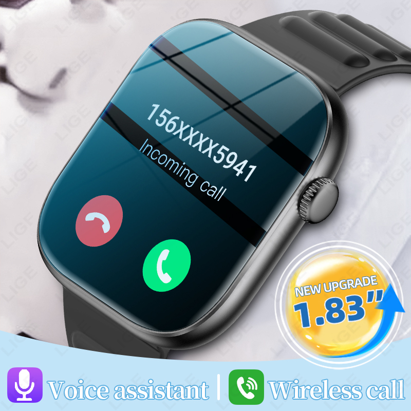 Smartwatch Custom - LIGE Smartwatch für Herren, 1,83 Zoll